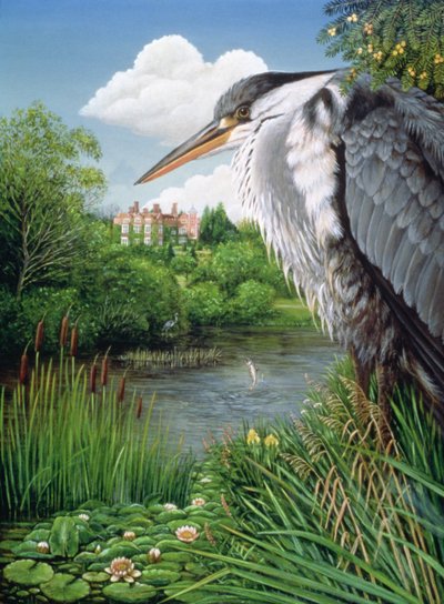Herons at Chilham, 1986 by Frances Broomfield