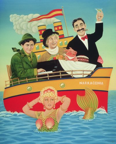 Three Men in a Tub, 1994 by Frances Broomfield