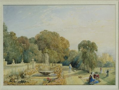 View of the Gardens at Chatsworth, Derbyshire by Frances Elizabeth Swinburne
