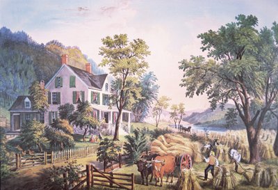 American Farm Scene by Frances Flora Bond (c.1812 76) Palmer