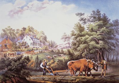 American Farm Scene by Frances Flora Bond (c.1812 76) Palmer