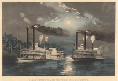 A Midnight Race on the Mississippi by Frances Flora Bond Palmer