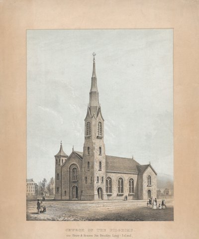 Church of the Pilgrims, Brooklyn, New York, 1844 by Frances Flora Bond Palmer