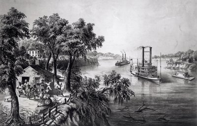 Low Water in the Mississippi, pub. by Currier and Ives by Frances Flora Bond Palmer