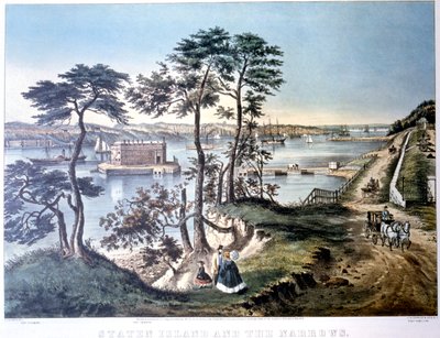 Staten Island and the Narrows, New York, USA by Frances Flora Bond Palmer