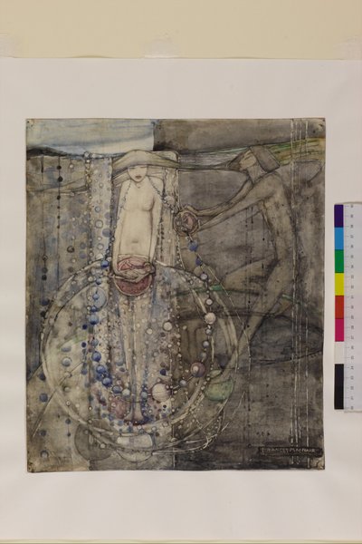 Man Makes the Beads of Life but Woman Must Thread Them, c.1912-15 by Frances Macdonald