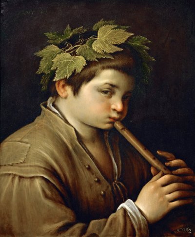 Boy playing the Flute by Francesco Bassano