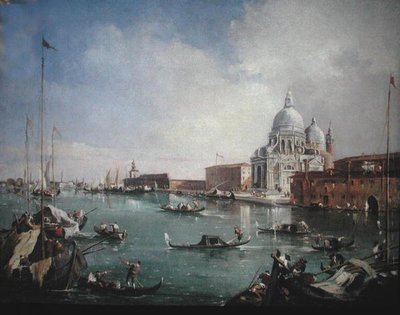 The Grand Canal with a View of Santa Maria della Salute and the Dogana by Francesco (attr. to) Guardi