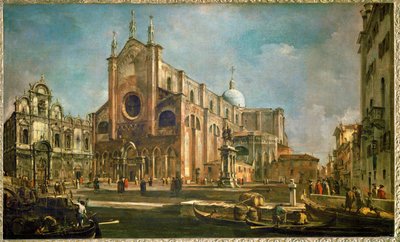 Campo of the church Giovanni e Paolo with the Scuola di San Marco and the monument of Colleoni, Venice by Francesco (circle of) Guardi