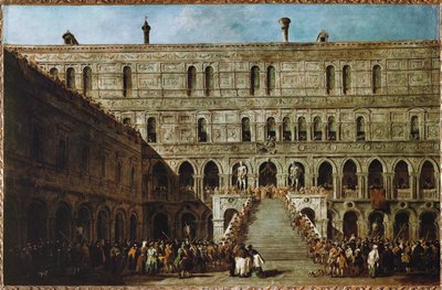 Coronation of the Doge of Venice on the Stairs of the Giants of the ducal palace by Francesco (circle of) Guardi