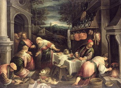 Jesus with Mary and Martha by Francesco Bassano