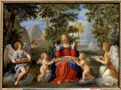 Christ Served by Angels by Francesco Albani