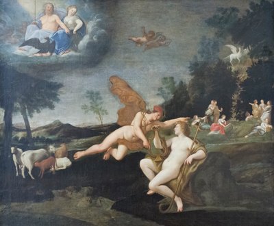Jupiter Sends Mercury to Apollo by Francesco Albani