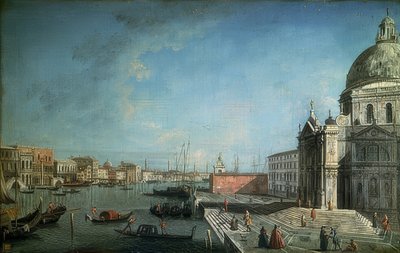 View of the Grand Canal from the Ponte degli Scalzi. Around 1735-1740. Right in the Picture the Church of Santa Maria di Nazareth (Scalzi) by Francesco Albotto