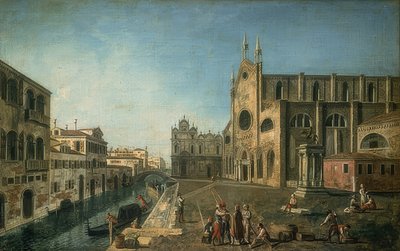 View of Venice with the Church of Santi Giovanni e Paolo. Around 1735-1740 by Francesco Albotto