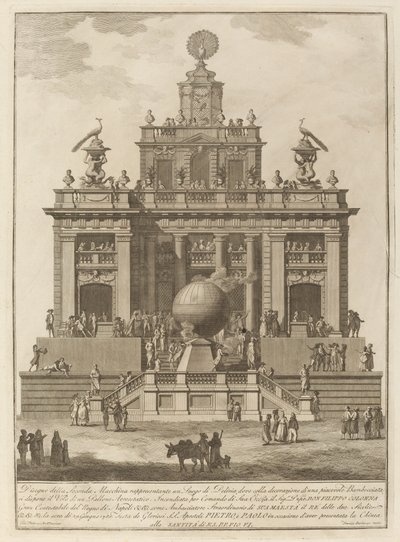 A Place of Delight with an Aerial Balloon, for the Chinea Festival, 1785 by Francesco Barbazza