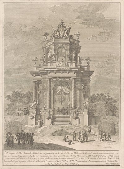 The Seconda Macchina for the Chinea of 1782: A Countryside Festival at Night by Francesco Barbazza