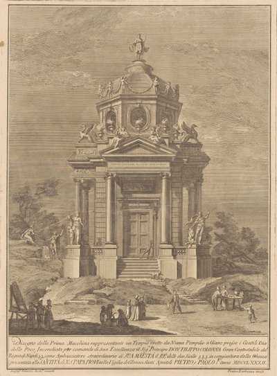The Prima Macchina for the Chinea of 1782: The Temple of Janus Built by Numa Pompilius by Francesco Barbazza, after Giuseppe Palazzi