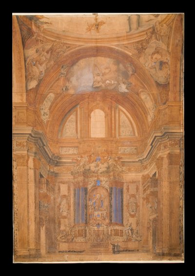 View of the Interior of the Gesu, Rome by Francesco Bartoli