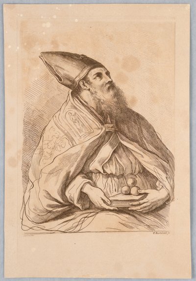 A Pope with a Book by Francesco Bartolozzi