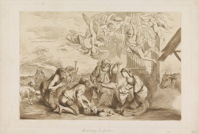 Adoration by the Shepherds (Old and New Testament after Castiglione) by Francesco Bartolozzi