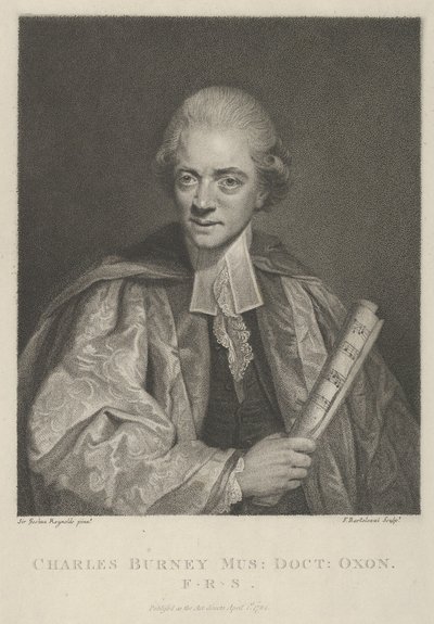 Charles Burney, April 1, 1784 by Francesco Bartolozzi