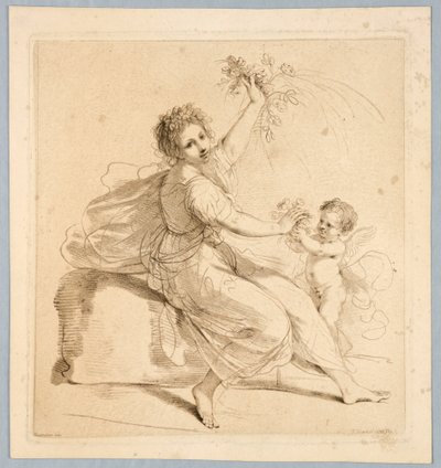 Flora, with a Boy by Francesco Bartolozzi
