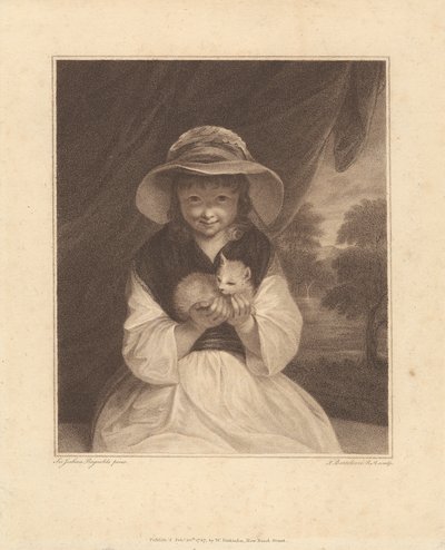 Girl with a Kitten by Francesco Bartolozzi