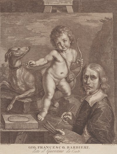 Guercino Self-Portrait by Francesco Bartolozzi
