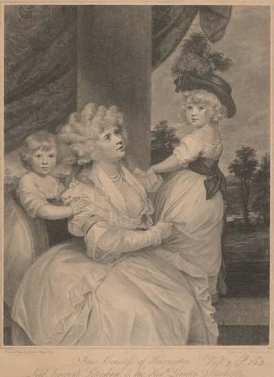 Jane, Countess of Harrington, Lord Viscount Petersham and the Honourable Lincoln Stanhope by Francesco Bartolozzi