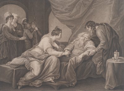 King Lear and Cordelia, Shakespeare, King Lear, Act 4, Scene 7, ca. 1783 by Francesco Bartolozzi