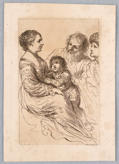 Lady, Boy, and Two Old Men by Francesco Bartolozzi