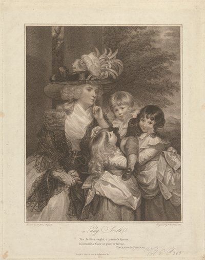 Lady Charlotte Smith and her Children; George Henry, Louisa and Charlotte by Francesco Bartolozzi
