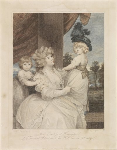 Portrait of Jane Stanhope with Her Two Children by Francesco Bartolozzi