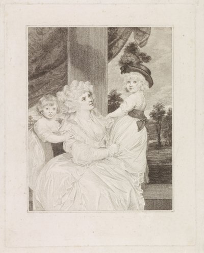 Portrait of Jane Stanhope with Her Two Children by Francesco Bartolozzi