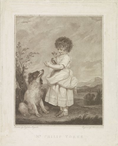 Portrait of Philip Yorke with Dog and Bird by Francesco Bartolozzi