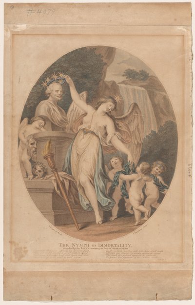 The Nymph of Immortality, Attended by the Loves, Crowning the Bust of Shakespeare by Francesco Bartolozzi