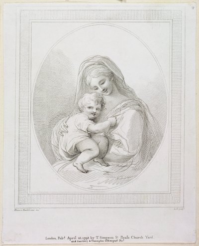 Virgin and Child, engraved by Luigi Schiavonetti by Francesco Bartolozzi
