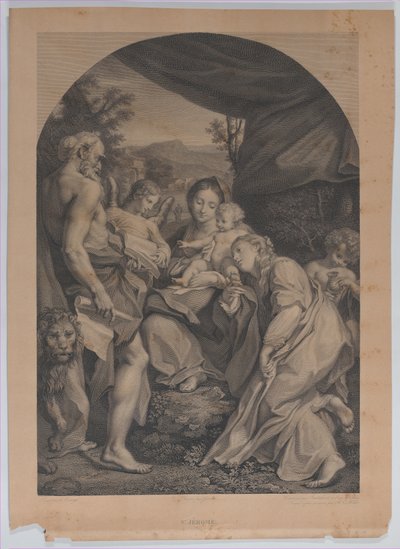 Virgin and Child with Saint Jerome by Francesco Bartolozzi