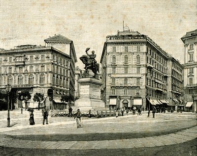 Monument to Victor Emmanuel II, by Francesco Barzaghi, Piazza Corvetto, Genoa, Liguria, Italy by Francesco Barzaghi