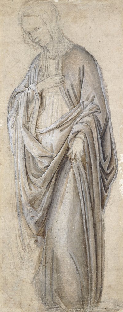 A Drapery Study for a Virgin Annunciate by Francesco Botticini