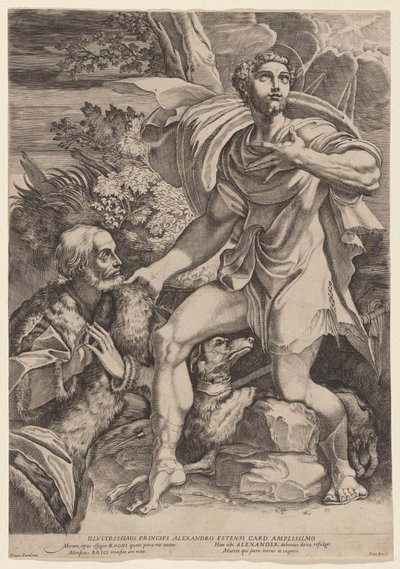 Saint Roch with a Donor by Francesco Brizio, after Parmigianino