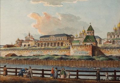 View of the Winter Kremlin Palace from Moskva River by Francesco Camporesi