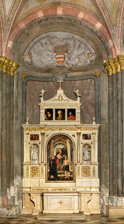 North Transept, Altar of Saint Nicholas, Madonna Enthroned and Child Saint Anne Saints Nicholas of Tolentino and Jerome by Francesco Casella