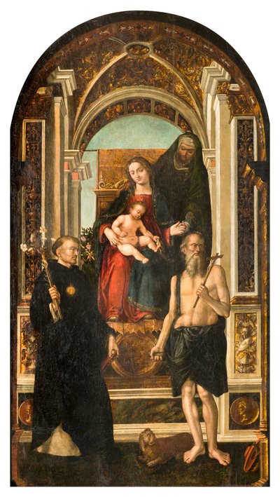 North Transept, Altar of Saint Nicholas, Madonna Enthroned and Child Saint Anne Saints Nicholas of Tolentino and Jerome by Francesco Casella