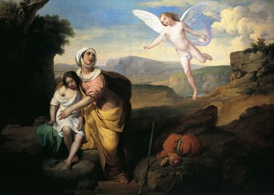 Hagar and Ishmael Visited by Angel by Francesco Coghetti