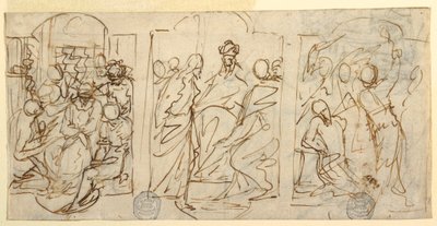 Three Stages of the Passion: The Mockery, Christ before Pilate, Flagellation by Francesco Coghetti