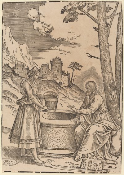 Christ and the Woman of Samaria by Francesco Denanto after Girolamo Pennacchi