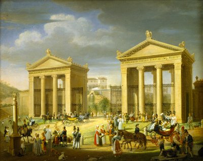 The Approach to the Villa Borghese, Rome, 1838 by Francesco Diofebi