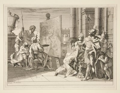 Apelles Painting Campaspe, the Mistress of Alexander the Great, One of a Series of Eight Prints (Varii Baccanali et Istorie) by Francesco Fontebasso